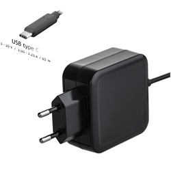 Notebook adapter univerzális 5 - 20 V / 3 - 3,25 A 65 W USB C típusú tápellátás ( AK-ND-70 )
