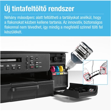 Nyomtató Brother DCP-T530DW Wifi Tintasugaras multi duplex (BTD100BK, BTD100 C,M,Y)