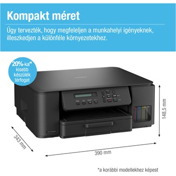Nyomtató Brother DCP-T530DW Wifi Tintasugaras multi duplex (BTD100BK, BTD100 C,M,Y)