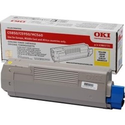 Oki toner 43865721 (C5850/5950) yellow 6k
