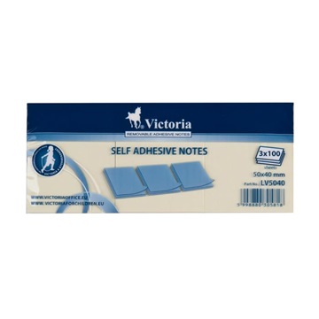 Öntapadós jegyzettömb 40 x 50 mm 100 lap VICTORIA (postit) ár/cs (300lap)