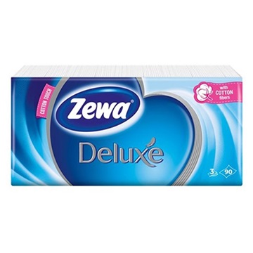 Papírzsebkendő 3 rétegű 90 db/csomag Zewa Deluxe illatmentes