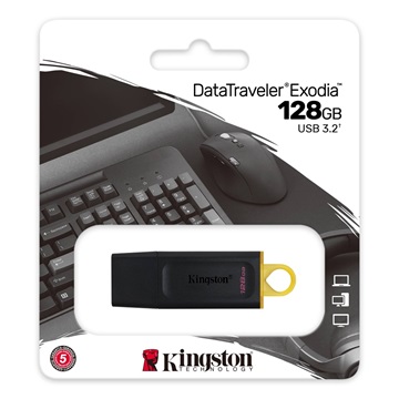 Pendrive 128GB Kingston DataTraveler Exodia USB3.2 fekete-sárga