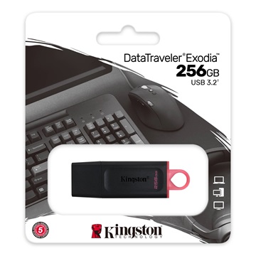 Pendrive 256GB Kingston DataTraveler Exodia USB3.2 fekete-piros (H)