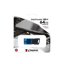 Pendrive 64GB Kingston DataTraveler 80 M Type-C fekete (H)