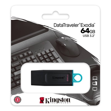 Pendrive 64GB Kingston DataTraveler Exodia USB3.2 fekete-kékeszöld