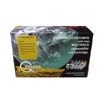Q-Print tinta PGI520BK/CLI521B,C,M,Y  multipack (chipes)