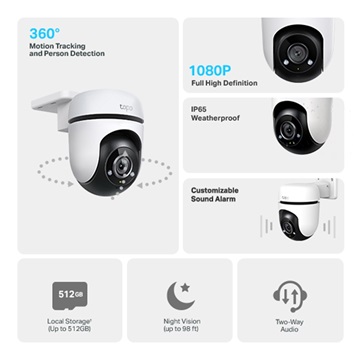 Tp-Link kültéri biztonsági Wi-Fi kamera Tapo C500