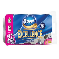 Toalettpapír OOOPS! Excellence 3 rétegű 8 tekercs/csomag