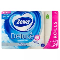 Toalettpapír 3 rétegű 24 tekercs/csomag Zewa Deluxe Delicate Care hófehér
