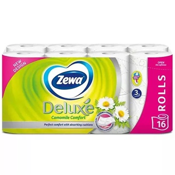 Toalettpapír 3 rétegű 16 tekercs/comag Zewa Deluxe  Camomile