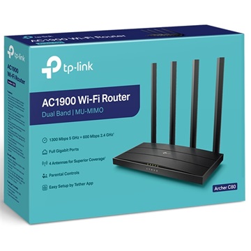 Tp-Link Archer C80 router AC1900 Dual Band Gigabit WiFi 5