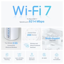 Tp-Link DECO BE65 (2-PACK) Wireless Mesh Networking system BE9300 Wi-Fi 7