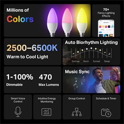 Tp-Link LED Izzó Wi-Fi-s E14, Multi Color, TAPO L430C (2-PACK)