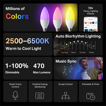 Tp-Link LED Izzó Wi-Fi-s E14, Multi Color, TAPO L430C (2-PACK)