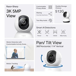 Tp-Link TC74 Pan/Tilt AI Home Security Wi-Fi Camera