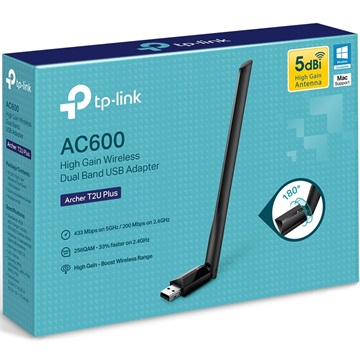 Tp-Link hálózati adapter USB Wless WiFi Archer T2U Plus AC-600 Dual Band