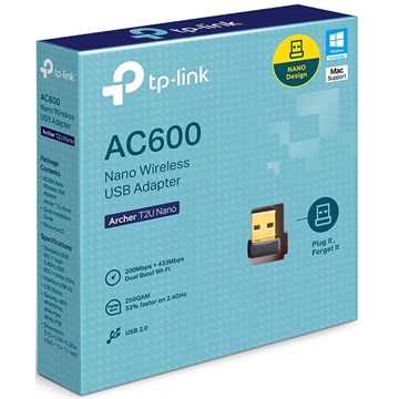 Tp-Link hálózati adapter USB Wless WiFi Archer T2U Nano AC-600 dual band