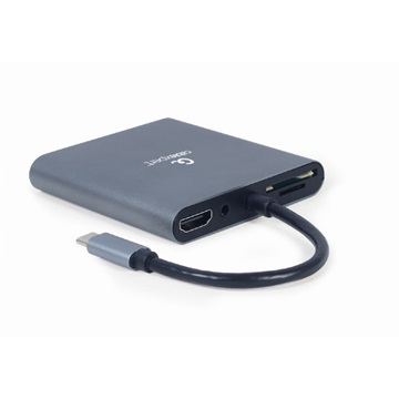 USB Type-C 6 az 1-ben többportos adapter (Hub3.1 + HDMI + VGA + PD + kártyaolvasó + sztereó hang), asztroszürke