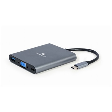 USB Type-C 6 az 1-ben többportos adapter (Hub3.1 + HDMI + VGA + PD + kártyaolvasó + sztereó hang), asztroszürke