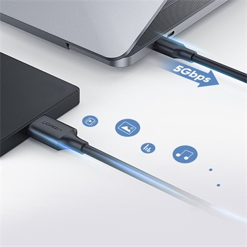 Ugreen USB-C (apa) - Micro-USB 3.0 (apa) kábel, 1m, fekete
