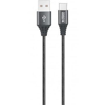 Urban Factory  USB-A - USB-C kábel, 2m, szürke