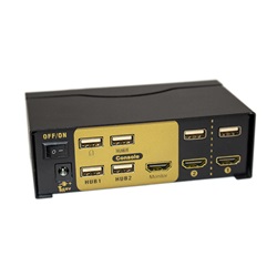 VCOM 2 portos HDMI KVM switch, fém ház (DD222)