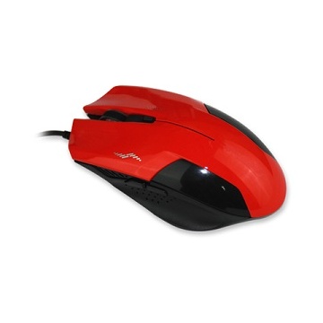 VCOM egér USB piros-fekete (DM401)