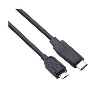 VCOM kábel USB 3.1 Type-C - Micro USB2.0 AM 1m, fekete (apa-apa) (CU-407)