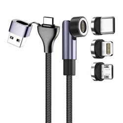 VCOM kábel mágneses töltő- és adatkábel cserélhető USB-A és USB-C csatlakozókkal (CU-507)
