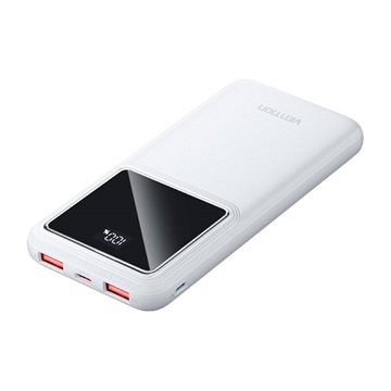 Vention Power bank FHKW0,10000mAh, Micro-USB, USB-C, 2xUSB-A, 22.5W (white)