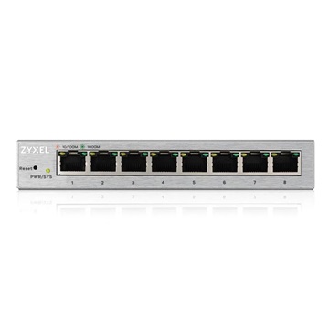 Zyxel GS1200-8, 8-port GbE Web Smart metal Switch, fanless