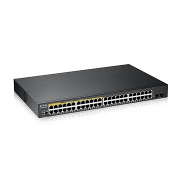 Zyxel GS190048HPV2 48-port Gigabit L2 menedzselhető switch, 2-port Gigabit SFP, 24-port PoE+