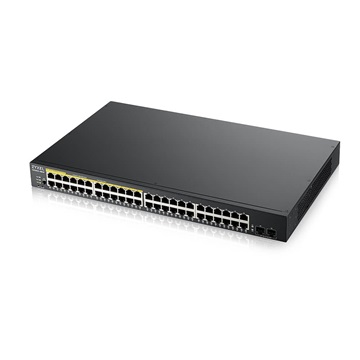 Zyxel GS190048HPV2 48-port Gigabit L2 menedzselhető switch, 2-port Gigabit SFP, 24-port PoE+