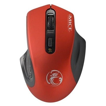 iMice  vezeték nélküli optikai egér, E-1800, 1600DPI, USB, piros